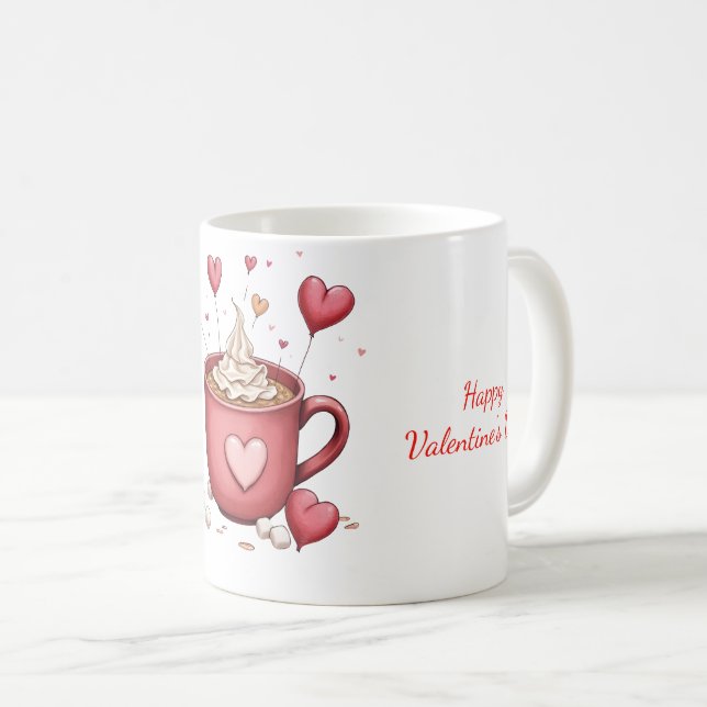 Tasse mit dem Valentinstag-Design (VorderseiteRechts)