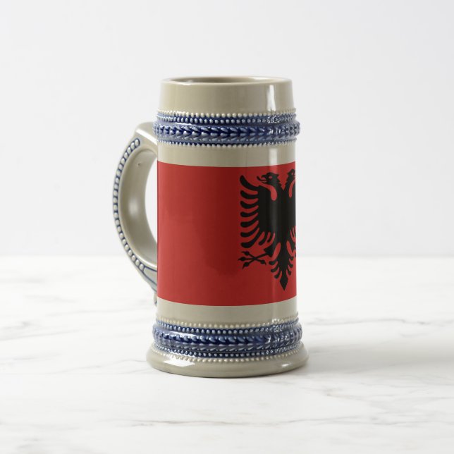Tasse mit der Flagge Albaniens (Vorderseite Links)