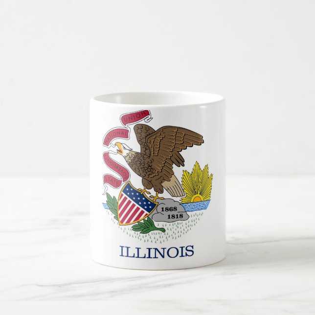 Tasse mit der Flagge des Staat Illinois - USA (Mittel)