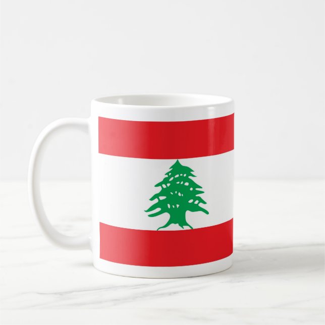 Tasse mit der Flagge Libanons (Links)