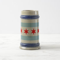 Tasse mit der Flagge von Chicago, Illinois Staat -