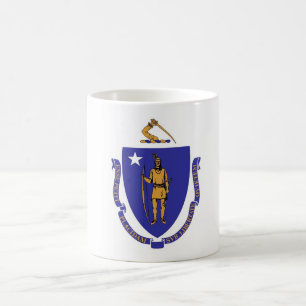 Tasse mit der Flagge von Massachusetts Staat - USA