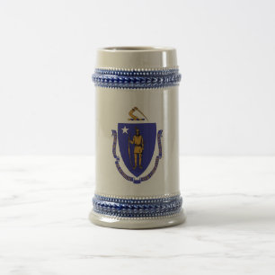 Tasse mit der Flagge von Massachusetts Staat - USA