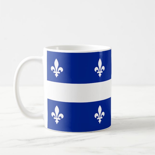 Tasse mit der Flagge von Quebec, Kanada (Links)