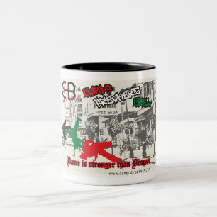 Tasse mit der Grafik entworfen von Chantal Parratt