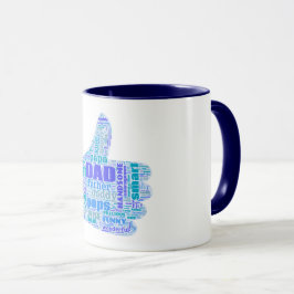 Tasse mit Druck in der Mitte - Word Cloud