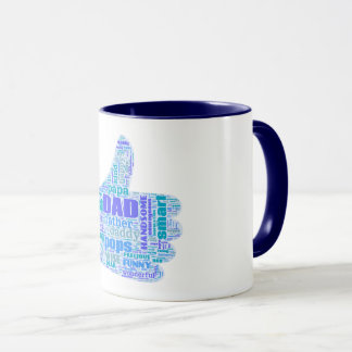 Tasse mit Druck in der Mitte - Word Cloud