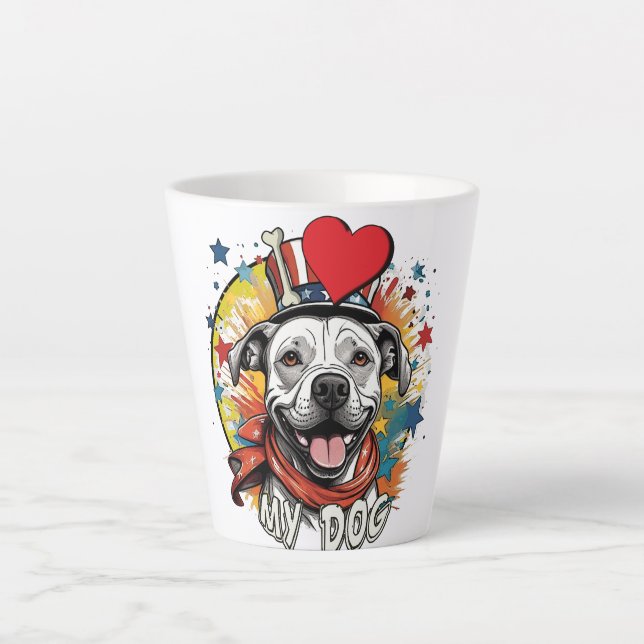 Tasse mit einem lächelnden Pitbull (Vorderseite)