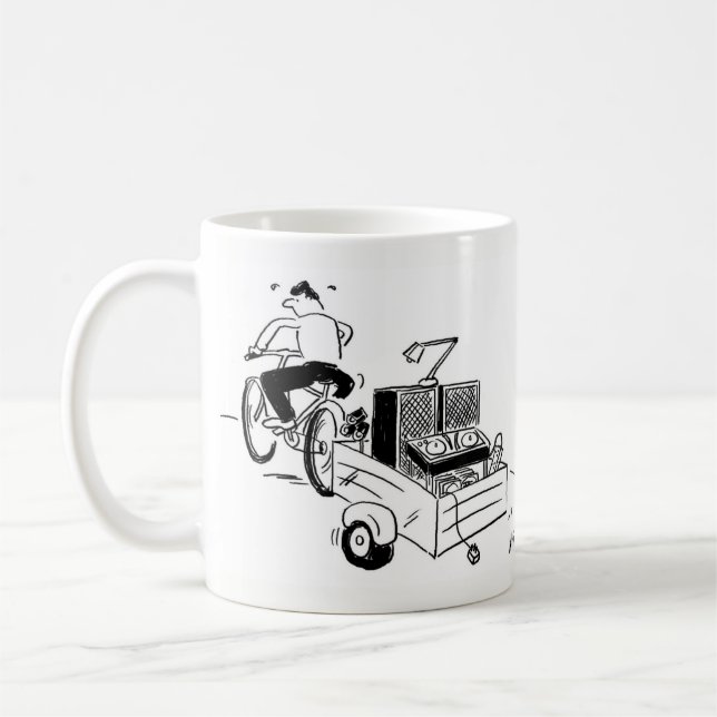 Tasse mit einem mobilen DJ (Links)