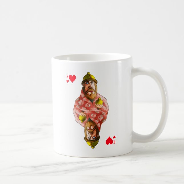 Tasse mit einer Figur des Herzkartenkönigs (Rechts)
