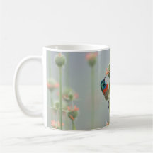 Tasse mit einer Fotografie eines sunbird