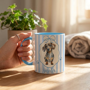 Tasse mit einfachem modernen Namen und Foto des Ha