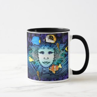 Tasse mit Fee-und Fisch-grafische Kunst-Dekor
