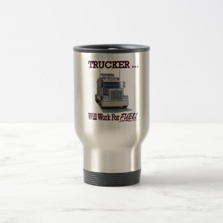 Tasse mit "Fernlastfahrer. Arbeitet für