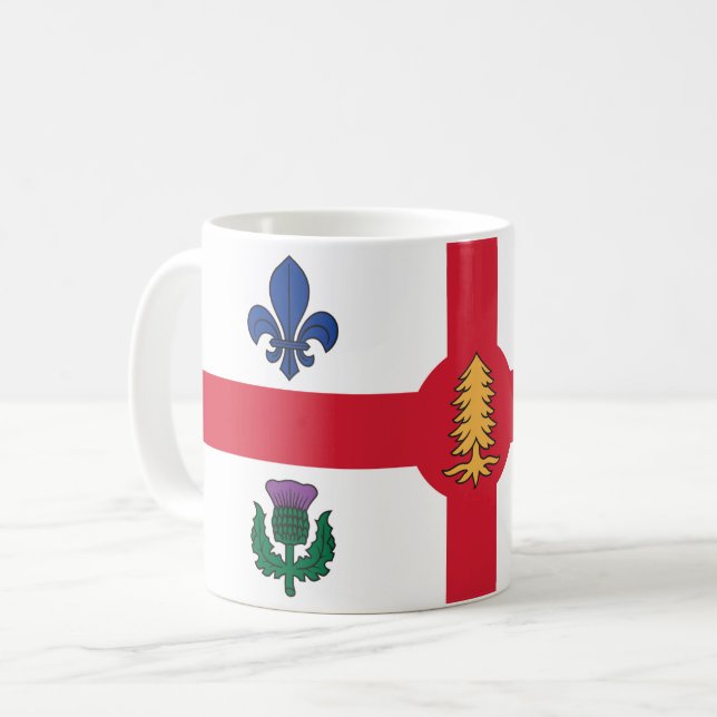 Tasse mit Flagge von Montreal, Kanada (Vorderseite Links)