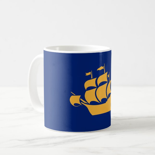 Tasse mit Flagge von Quebec City, Kanada (Vorderseite Links)