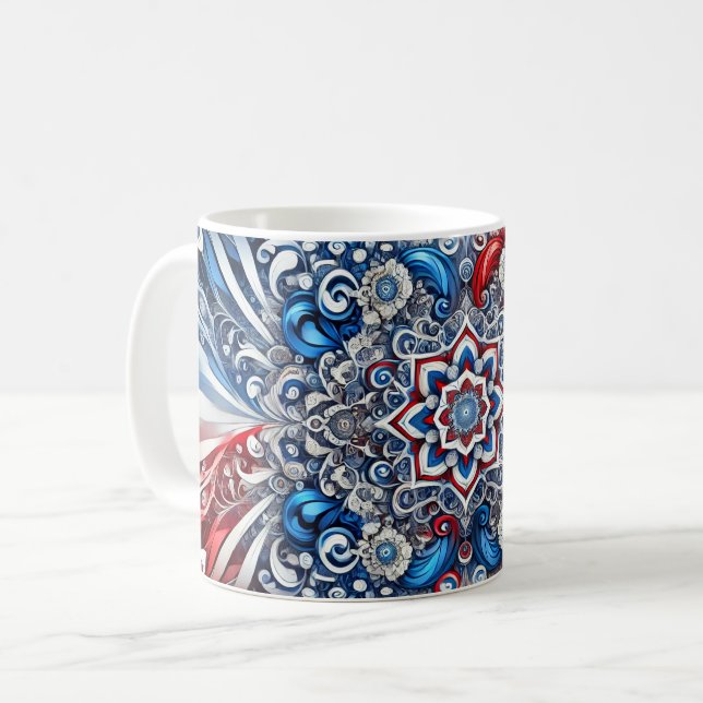 Tasse mit französischem Farbdesign (Vorderseite Links)