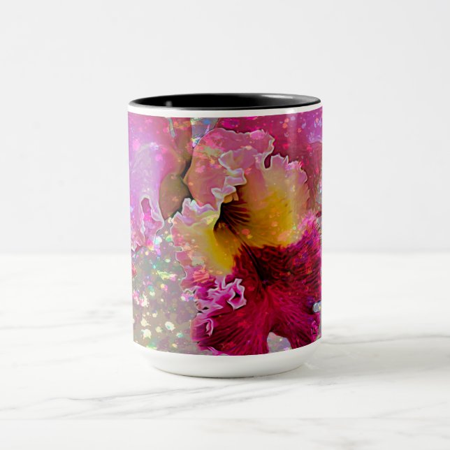 Tasse mit gesprenkelter Orchidee (Zentrum)