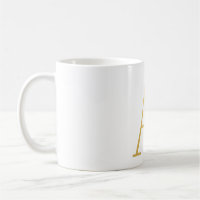 Tasse mit Goldbrief A mit bunten Motiven