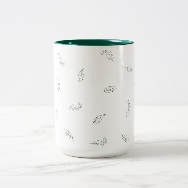 Tasse mit grünem Leaf (Mittel)