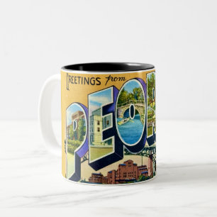 Tasse mit Grüßen aus Peoria Illinois