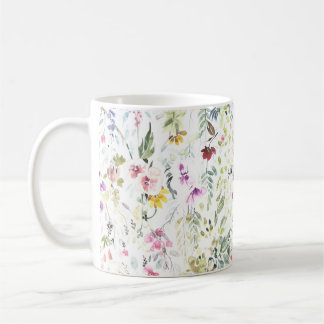 Tasse mit handgemalter Watercolor-Blume und