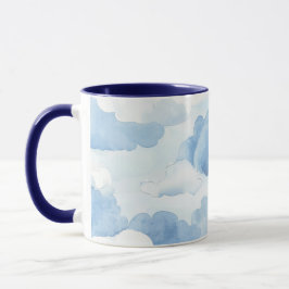 Tasse mit hellblauen Wolkendesign 350ml