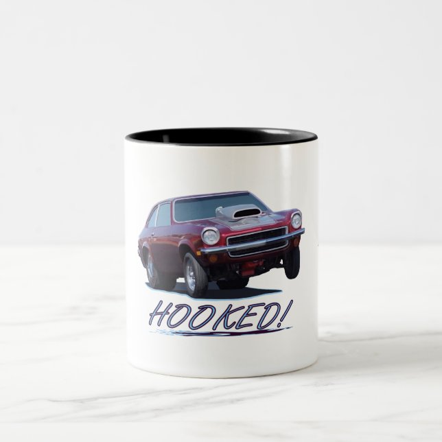 Tasse mit "HOOKED!" (Mittel)