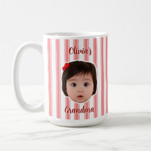 Tasse mit individuellem Foto und Streifenmuster fü