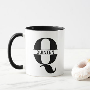 Tasse mit individuellem Namen und Buchstabe 'Q'