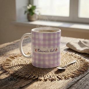 Tasse mit individuellem Namen und süßem Gingham-Mu