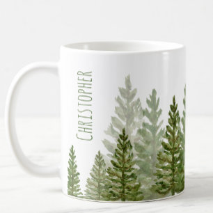 Tasse mit individuellem Namen Winter-Wasserfarben-