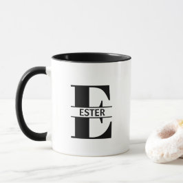 Tasse mit individuellem Namensbuchstaben 'E'