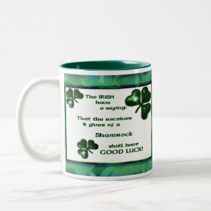 Tasse mit irischem Sprichwort