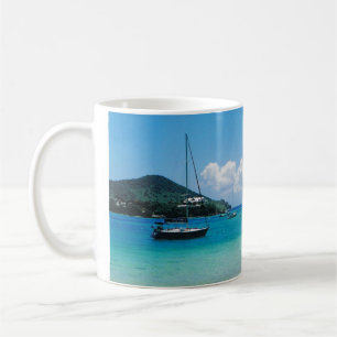 Tasse mit karibischer Szene