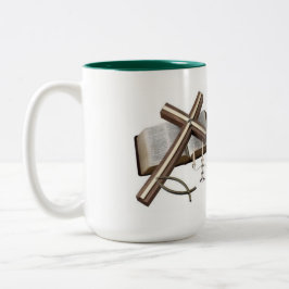 Tasse MIT KREUZEN UND BIBLEGREEN UND WEISS