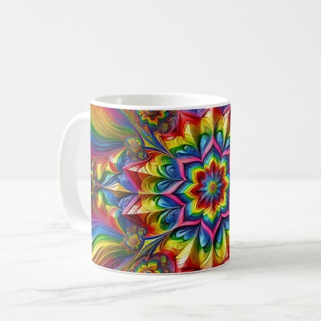 Tasse mit LGBTQ-Farbdesign (Vorderseite Links)