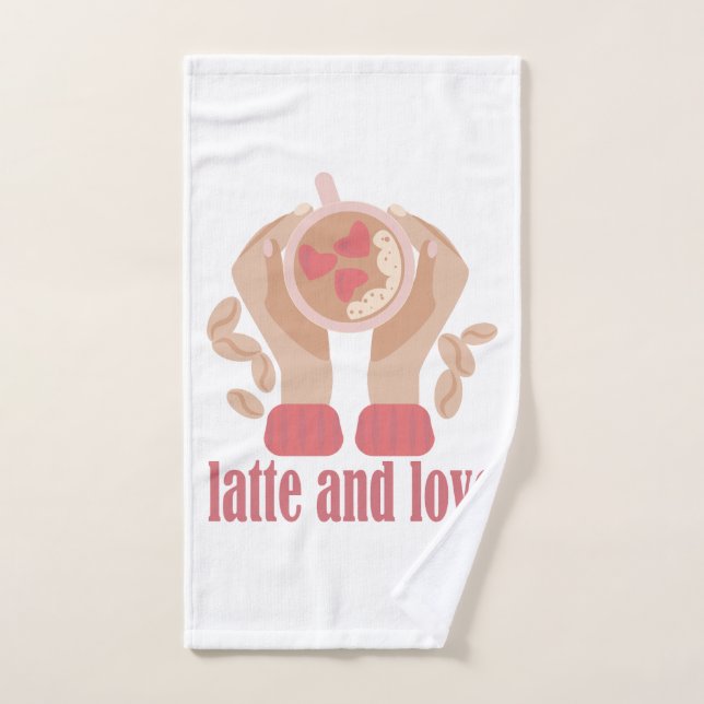 Tasse mit Liebe, Händchen und Kaffee - Angebot Handtuch (Handtuch)