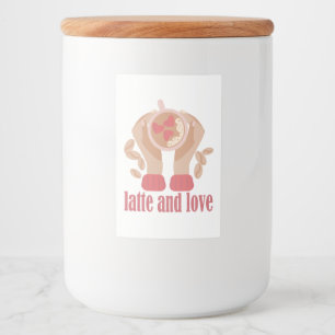 Tasse mit Liebe, Händchen und Kaffee - Angebot Lebensmitteletikett