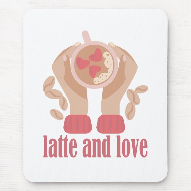Tasse mit Liebe, Händchen und Kaffee - Angebot Mousepad (Vorne)
