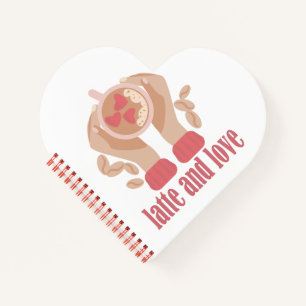 Tasse mit Liebe, Händchen und Kaffee - Angebot Notizbuch