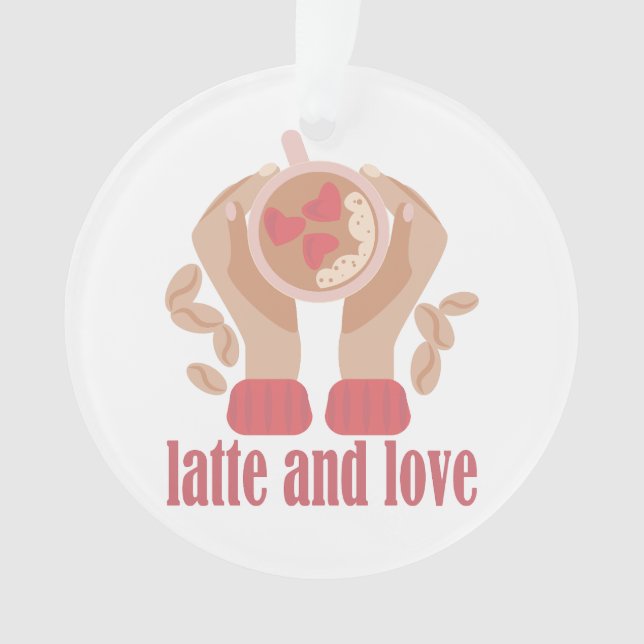 Tasse mit Liebe, Händchen und Kaffee - Angebot Ornament (Vorderseite)
