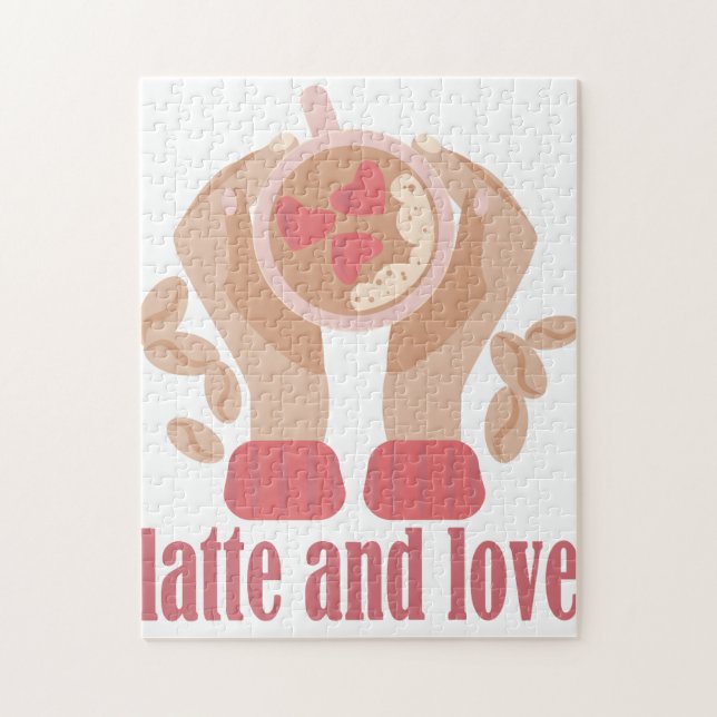 Tasse mit Liebe, Händchen und Kaffee - Angebot Puzzle (Vertikal)