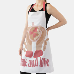 Tasse mit Liebe, Händchen und Kaffee - Angebot Schürze