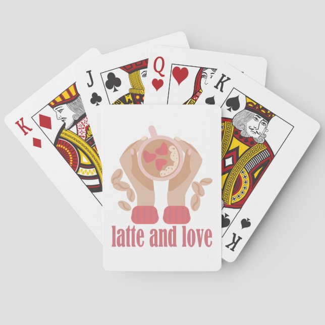 Tasse mit Liebe, Händchen und Kaffee - Angebot Spielkarten (Rückseite)