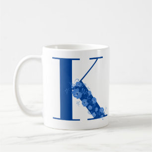 Tasse mit Monogramm Floral Letter K