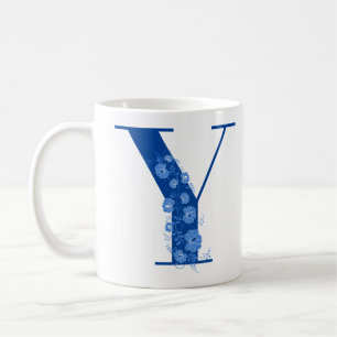 Tasse mit Monogramm Floral Letter Y