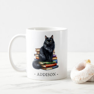 Tasse mit Name und Schwarzer Katze