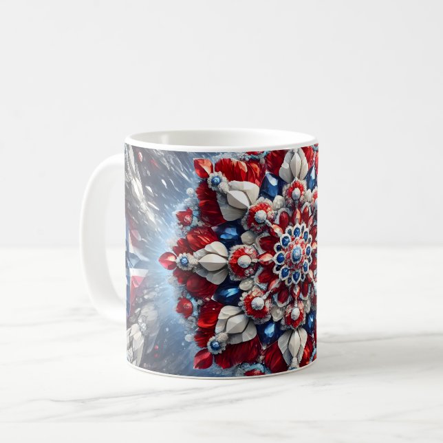 Tasse mit norwegischem Farbdesign (Vorderseite Links)