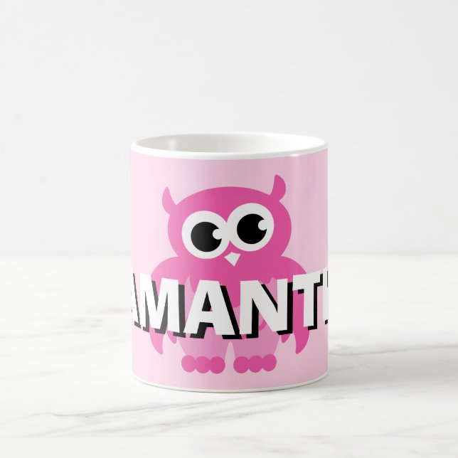 Tasse mit personalisiertem Eule-Design (Mittel)